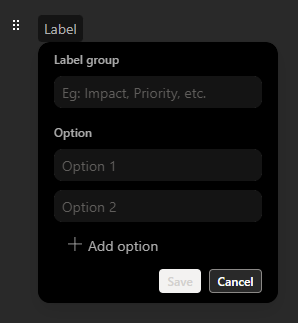 Add a new label group in Microsoft Loop