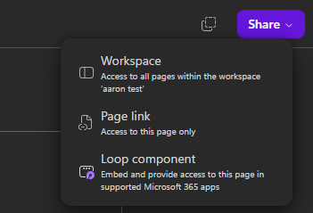 Create a loop component from the whole page in Microsoft Loop