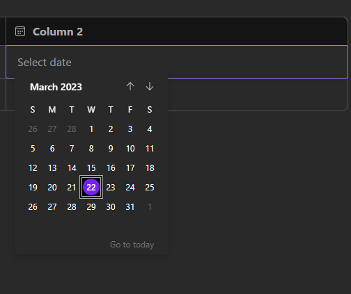 Date column type